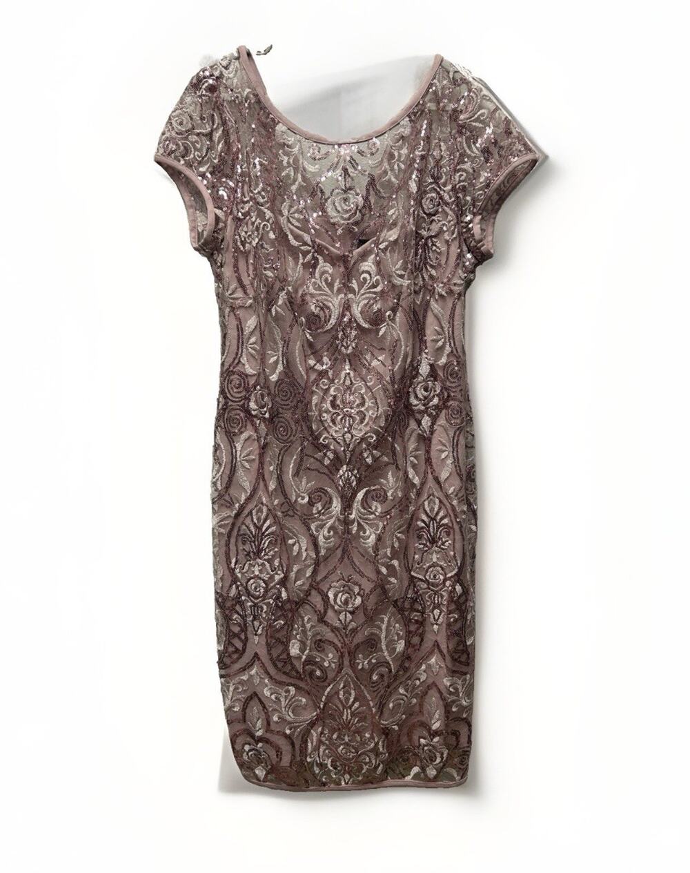 Connected Apparel Knee Length Pink Mauve Cocktail Dress EXC COND Size 8